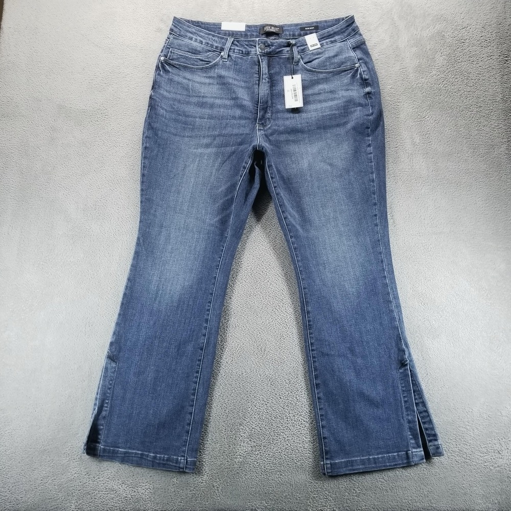 Judy Blue Jeans Womens 22W Blue Slim Boot High Rise Bootcut Stretch Slit Hem